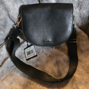 RUDSAK Black Leather Crossbody Bag